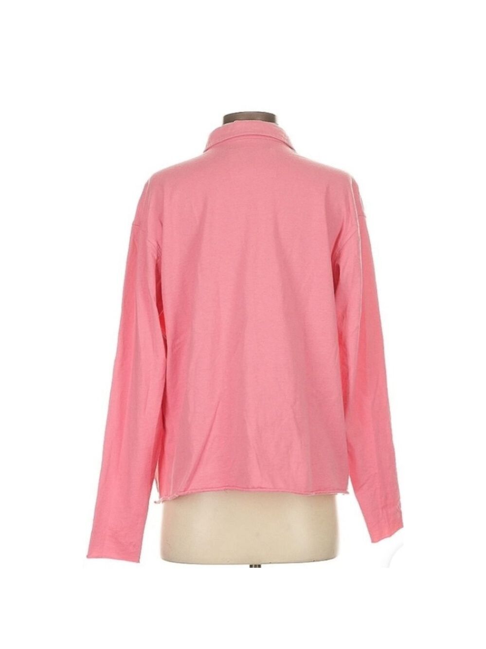 New Frank & Eileen Candy Pink Long Sleeve Popover Henley Tee L - Picture 3 of 4